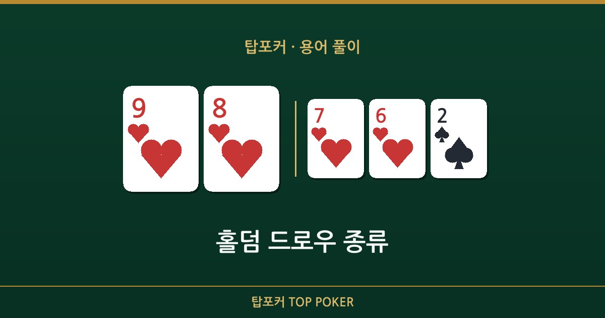 홀덤 드로우 뜻 — 홀덤 드로우 종류 탑포커 설명 이미지